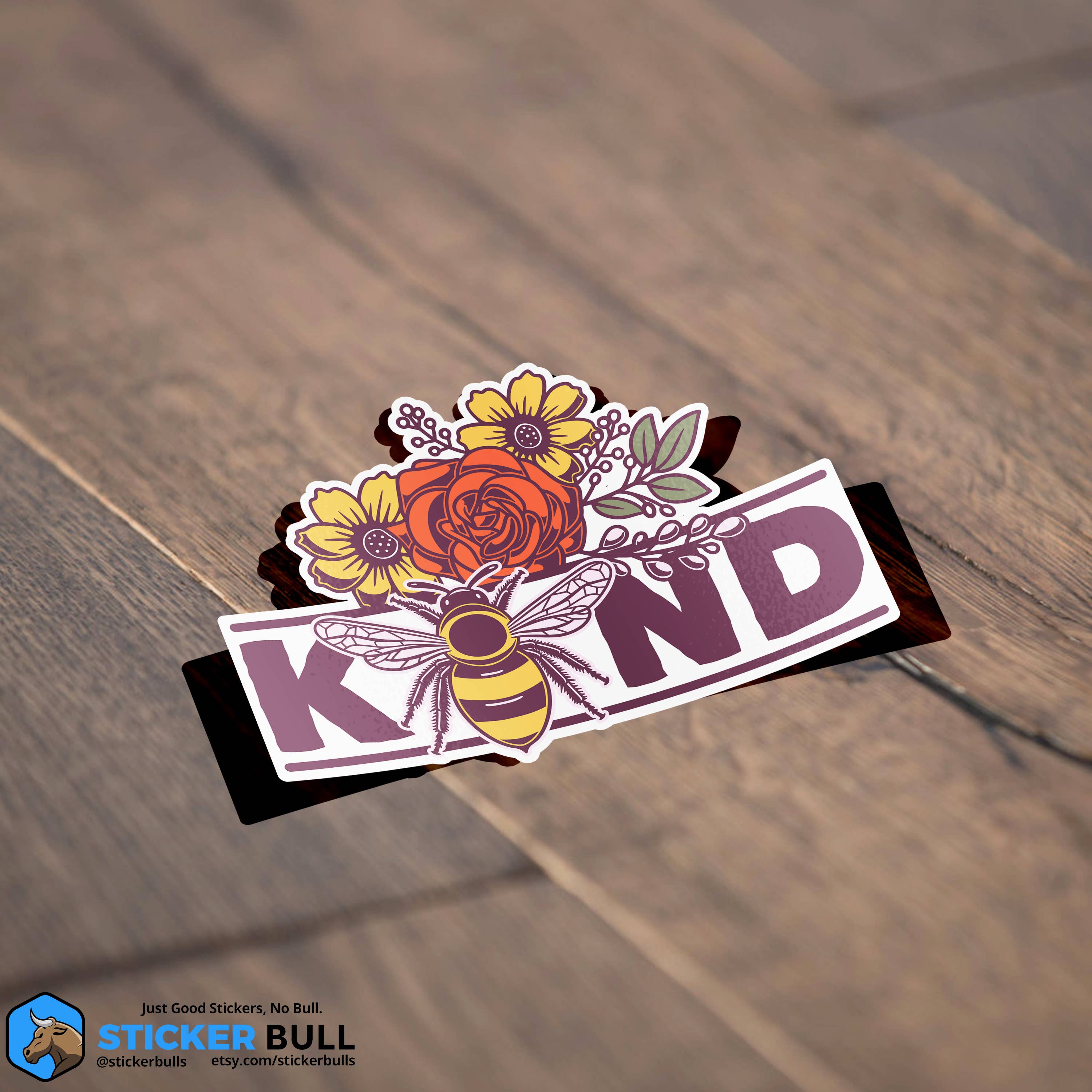 Sticker Bull - Wholesale Sticker - Bee Kind Sticker, Kind Sticker, Cute Bee sticker1