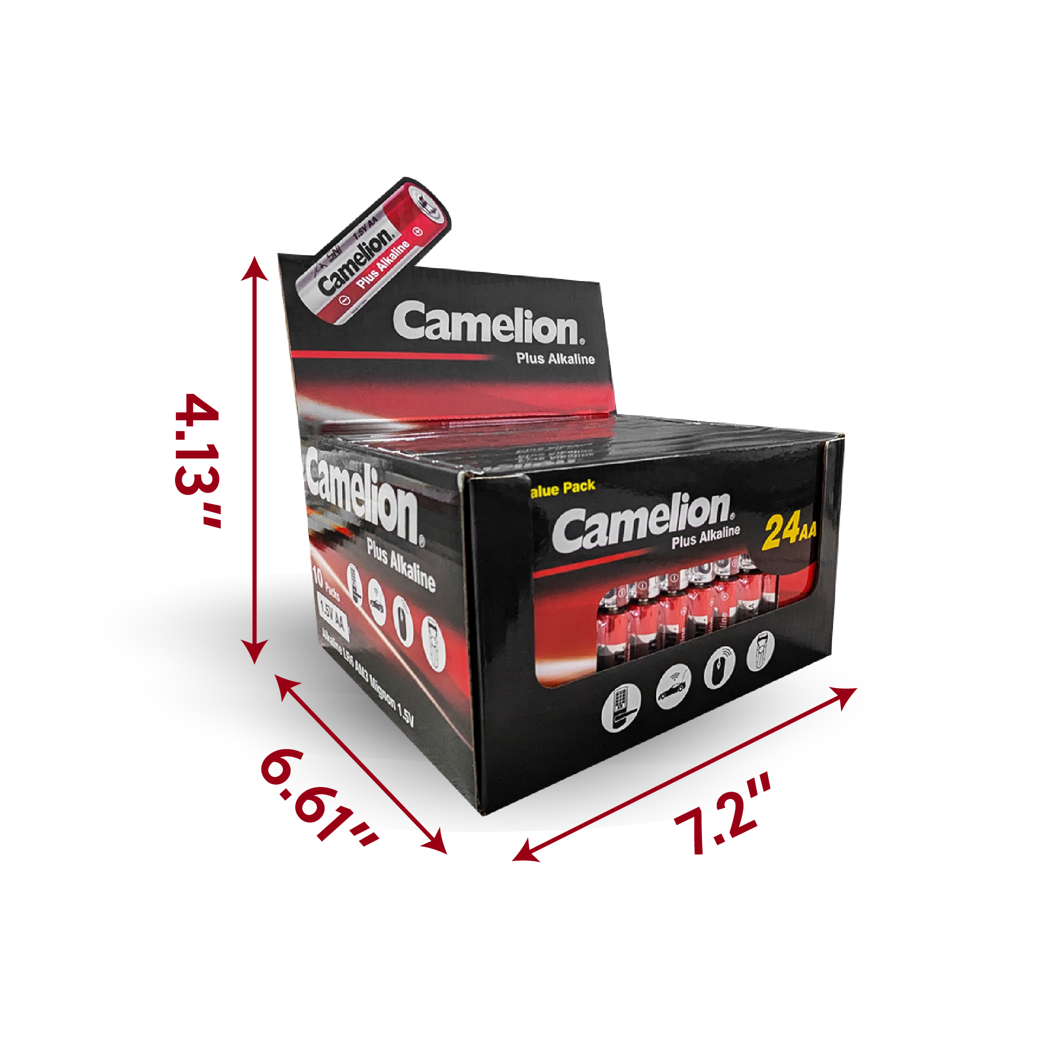 Camelion Battery - Wholesale Retailer Display - Paper & Novelty - Camelion AA Plus Alkaline 24pk Box Counter Display (10pk)2