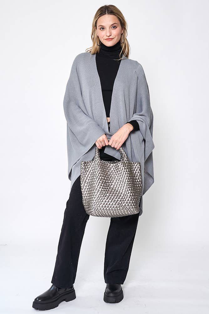 Hana - Venta al por mayor Poncho - Mujer - Ruana sólida con correa para el hombro70