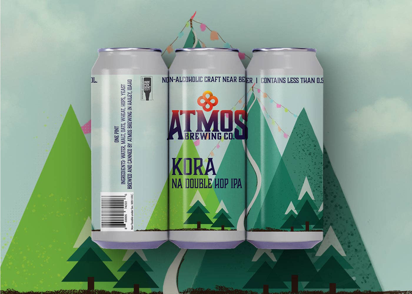 Atmos Brewing Company - Vente Bières sans alcool - IPA double houblon sans alcool Kora (paquet de 4)4