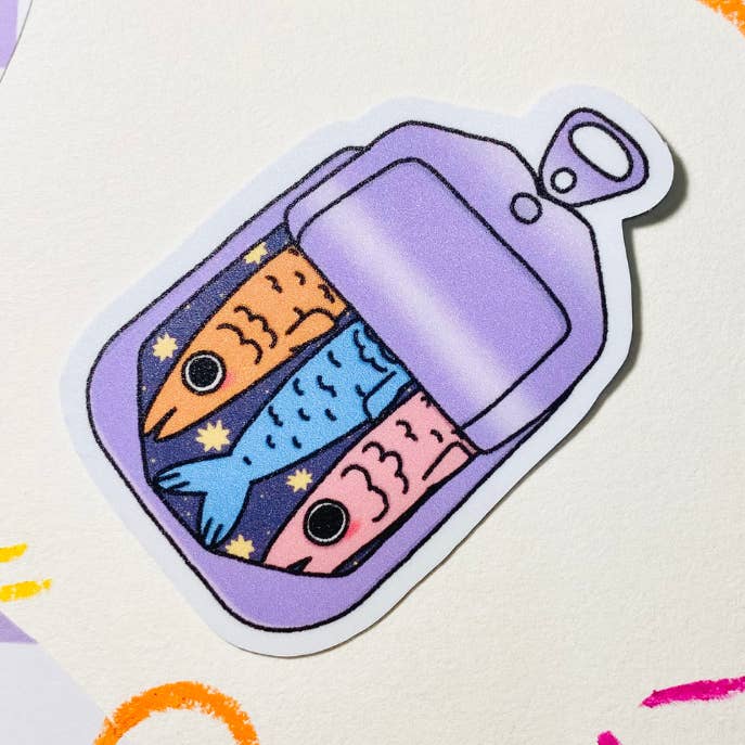 Autocollant pour canettes de sardines pour la vente par Get Stoked