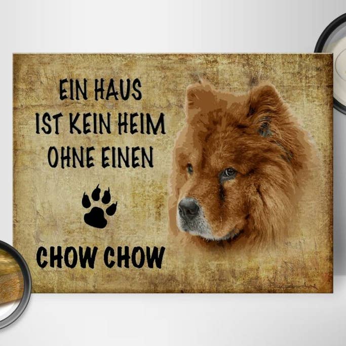 Femer – wholesale Skylt – Träskylt som säger 40x30 cm Chow hundpresent trädekorativ skylt