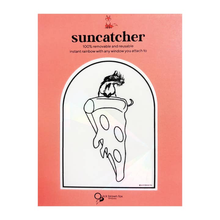 Attrape-soleil Rat Pizza - Attrape-soleil en vinyle pour la vente par Quick Brown Fox Letterpress