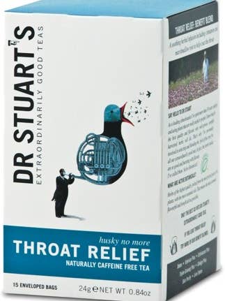 Caffeine Free Throat Relief Tea 15ct for wholesale by Dr Stuart's Teas