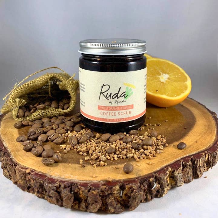 Sweet Orange & Panela Coffee Scrub for wholesale by Ruda by Alejandra