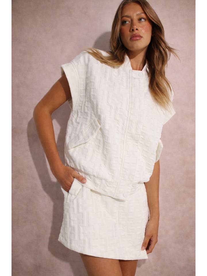 STRUKTURERET KORTÆRMET BOMBER- OG SKORTSÆT for engroshandel hos Mulla