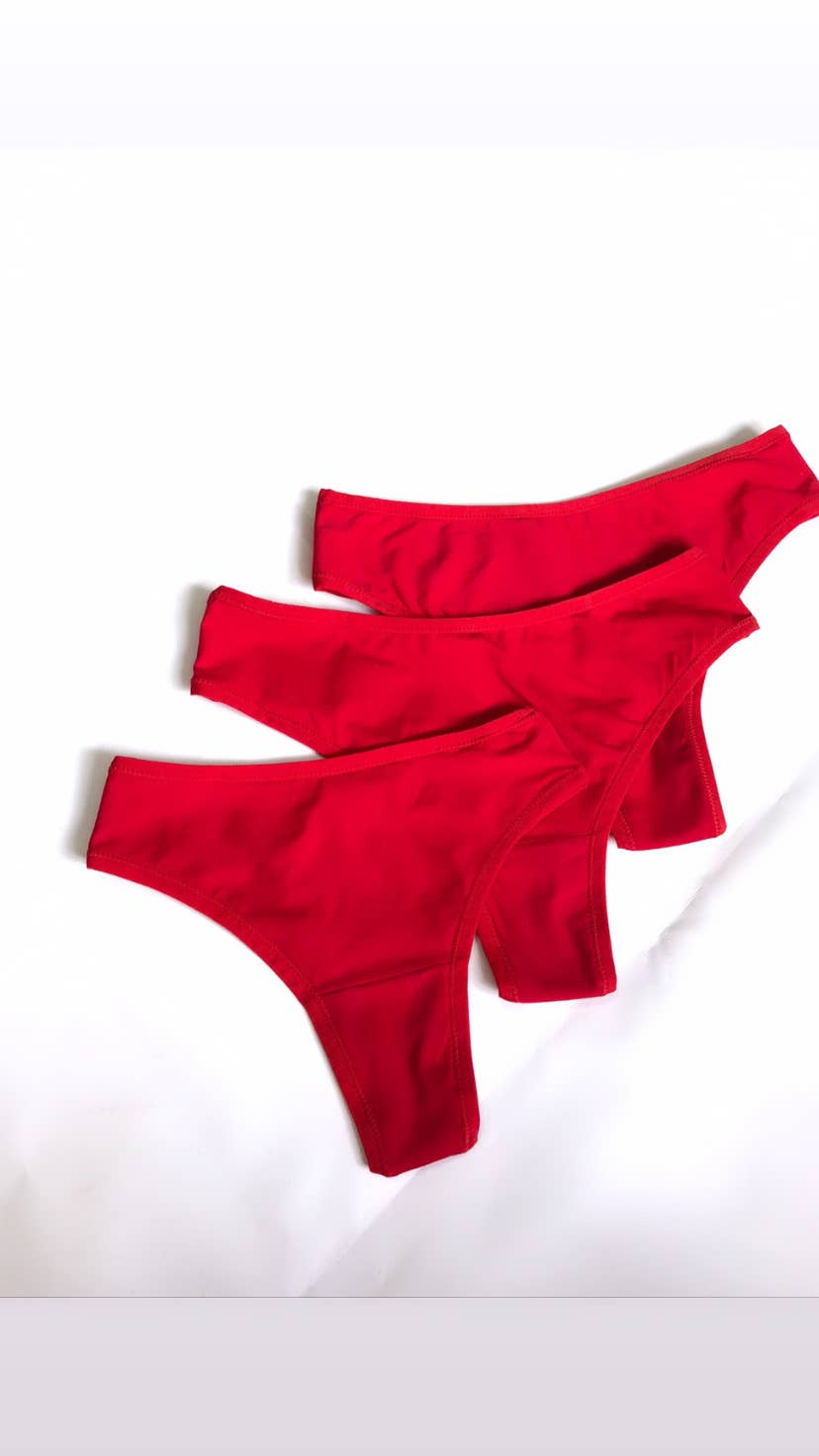 DaLingerie - Wholesale Underwear - Women's - thong panty set cotton red1