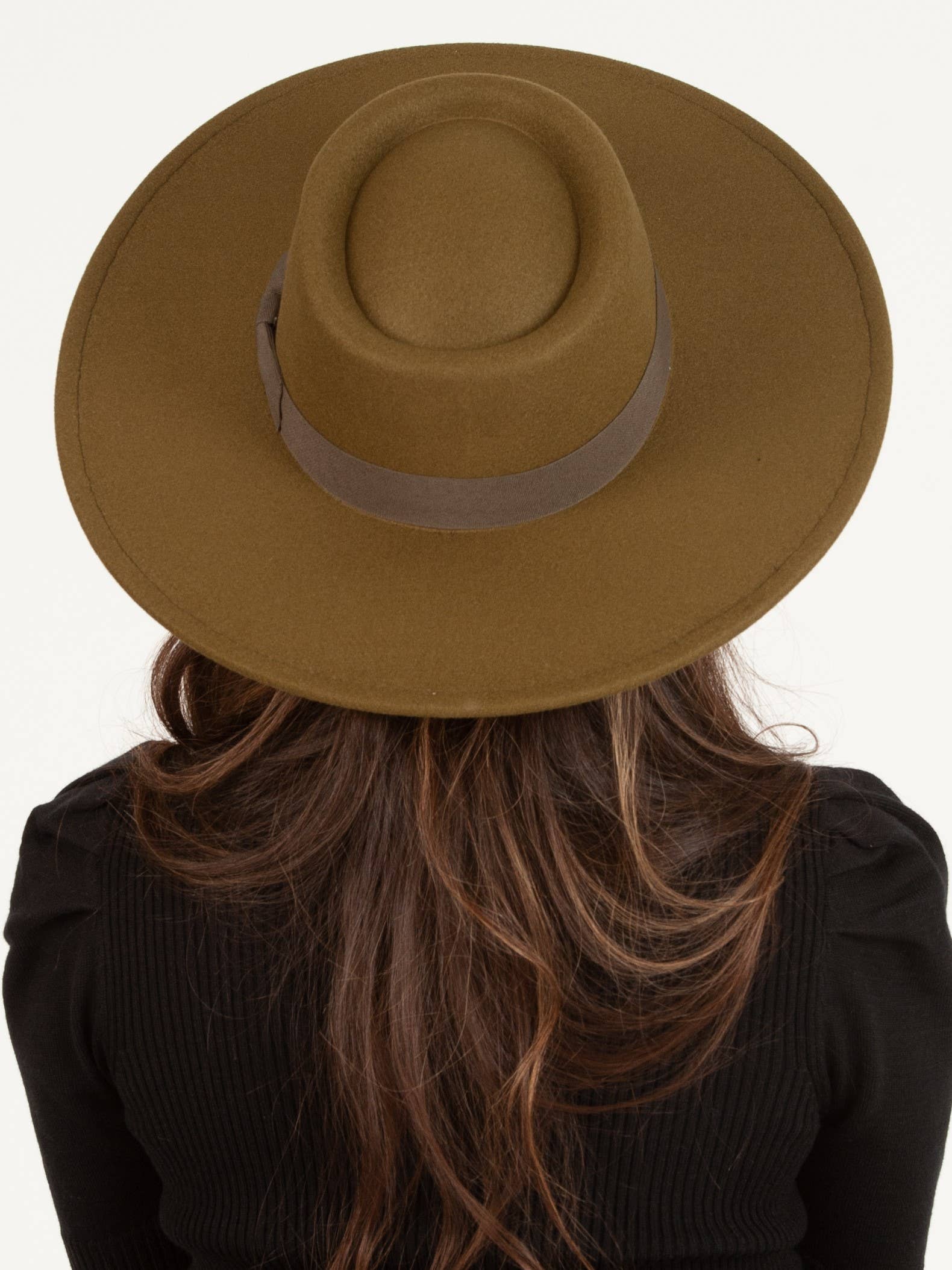 Lucca Couture - Wholesale Fedora - Women's - HBL1030-Rye Vegan Felt Boater-OLIVE2