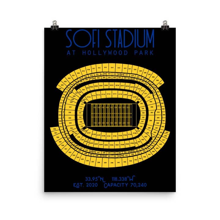 Stadium Prints by BTB - Wholesale Poster - Los Angeles Rams Stadium at Hollywood Park Poster Print5