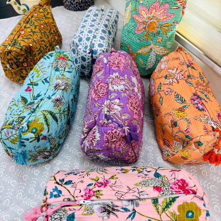 Meghcraft - Venta al por mayor Bolsa para maquillaje - Bolsas de cosméticos acolchadas de algodón, bolsa de regalo, bolsa de tocador, 3 unidades6