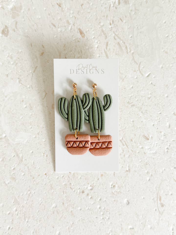 Saguaro Kaktus baumelt für den Großhandel von Desert Clay Designs