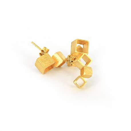 Tryckörhängen. Guldpläterad Silver Design för wholesale av Korczynski Design Jewellery