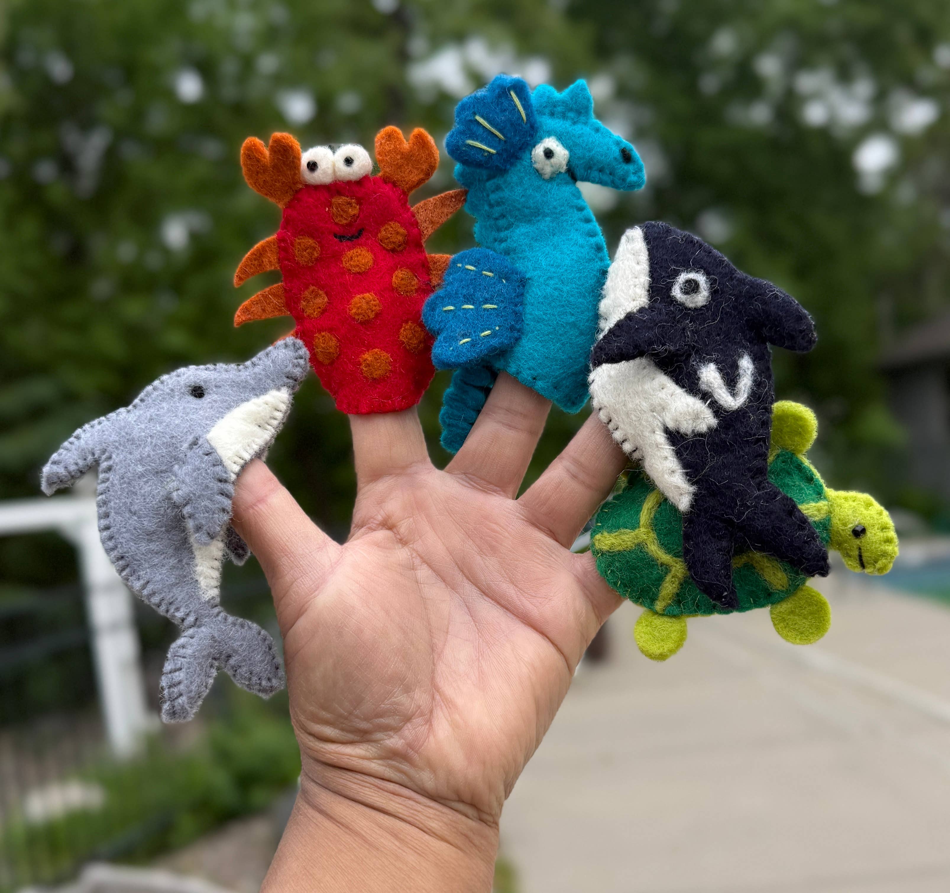Lungta Imports – wholesale Finger puppet – Child & baby – Finger Puppets, Animal Puppets, Felt Finger Games Set of 5pc4