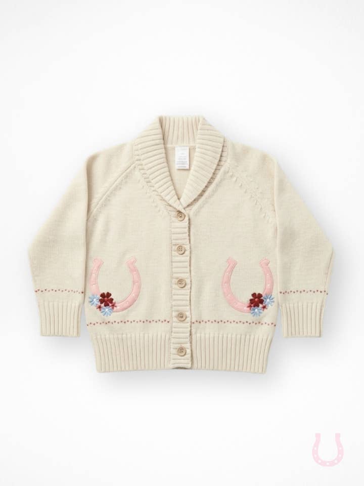 Lil' Dreamer Horseshoe Kids Cardigan for wholesale by Bridle Up Hope Shop