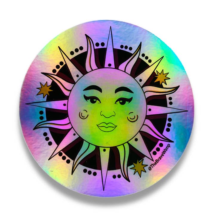 Pegatina Holograma Vintage Sol para venta al por mayor de Brave Wimp