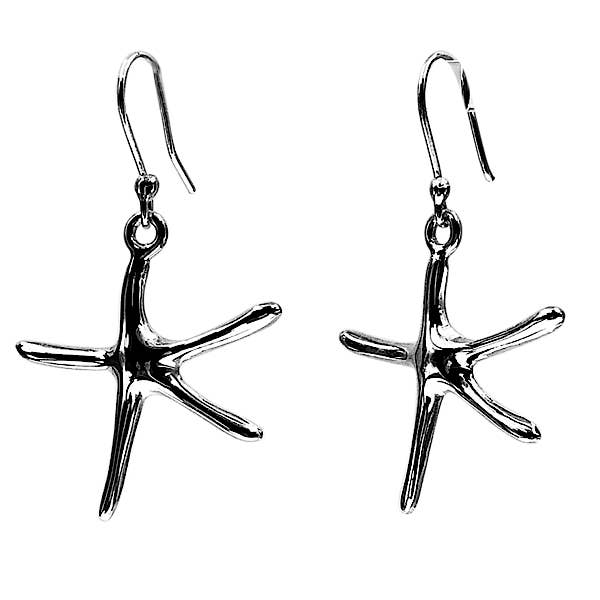 Sterling Silver Sea Star Earrings for wholesale by The East Wind Silver Co. ltd.