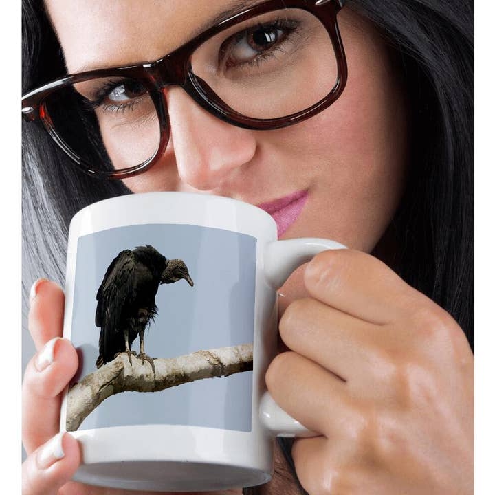 3dRose - Wholesale Coffee Mug - 3dRose, Black vulture patiently waiting, Mug9