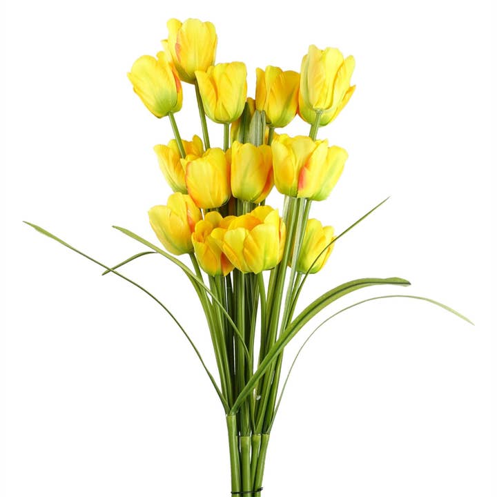 Pack 6x 80cm Artificial Tulip Yellow Stem for wholesale by Leaf Design UK LTD