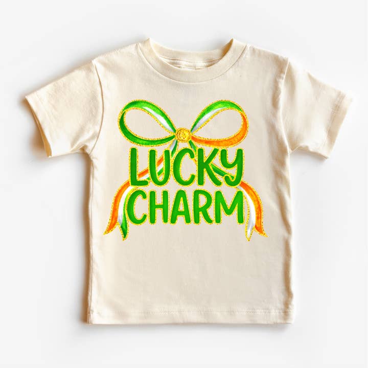 Camiseta con cinta de la suerte para el Día de San Patricio - Camiseta para niñas del Día de San Patricio para venta al por mayor de Madi Moosh