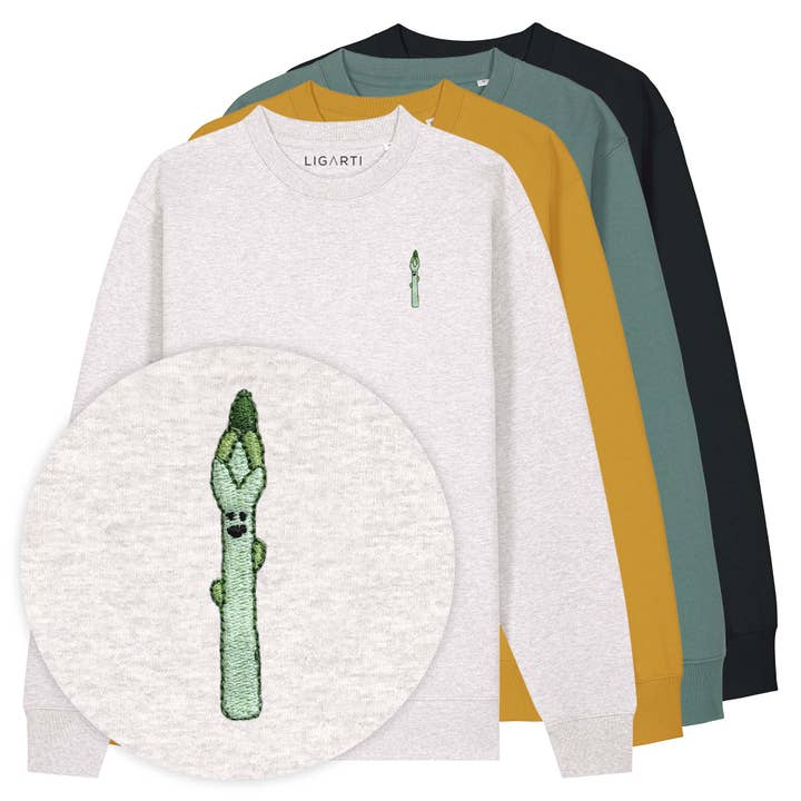 Embroidered Sweater – Asparagus for wholesale by LIGARTI