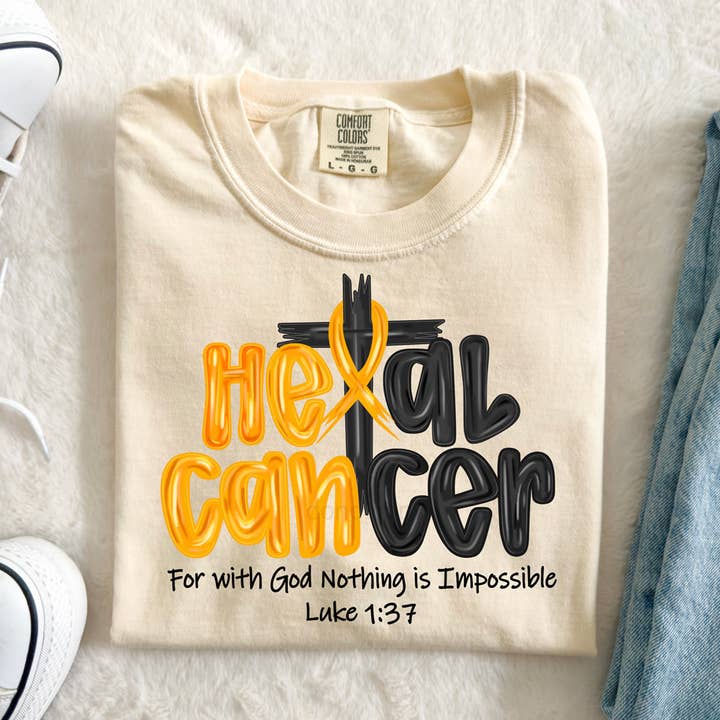Heal Cancer Cross DTF Heat Transfer for wholesale by Trendy Transfers
