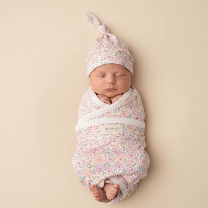 Økologisk svøb tæppe - Pæon for engroshandel hos Makemake Organics