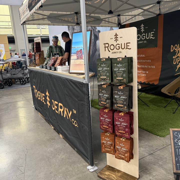 Rogue Jerky Co. - Wholesale Jerky - Beef Jerky Snack Floor Display + 96 Bags (4 Flavors)4