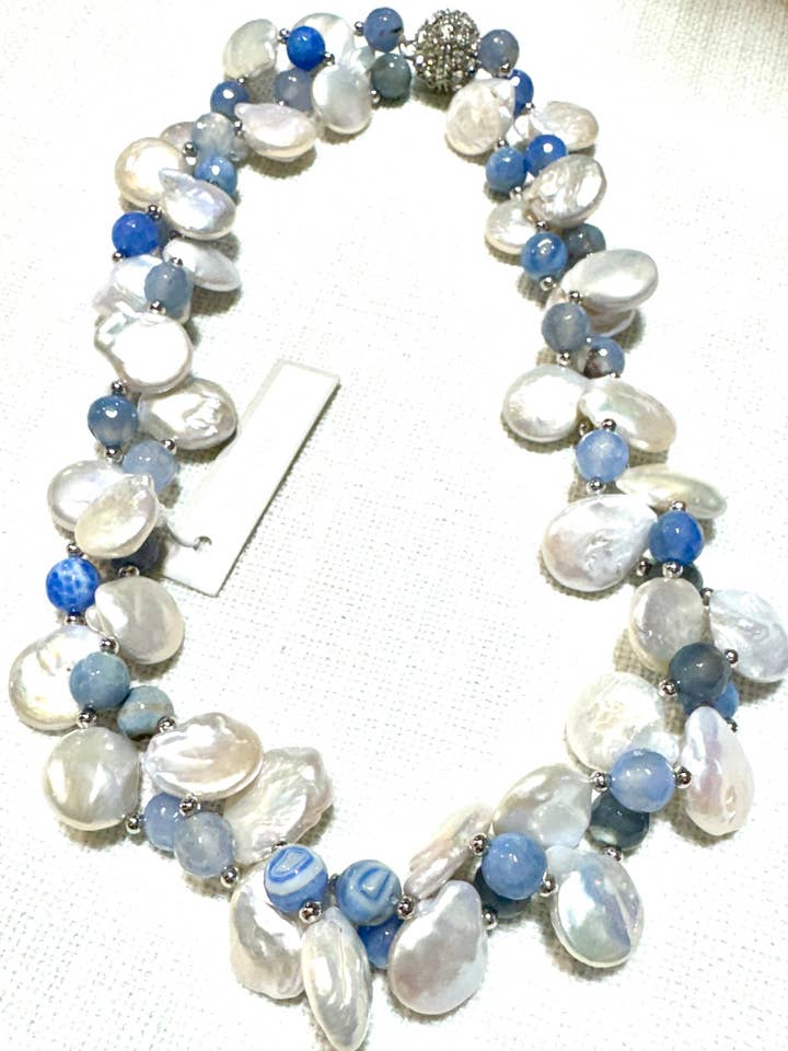 #1257 -Blå drøm halskæde for engroshandel hos Studio G