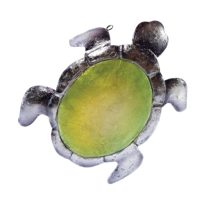 Ornement de Noël en forme de tortue de mer en forme de feuille d'argent pour la vente par C&F Home