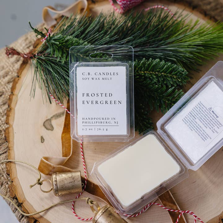 Frosted Evergreen Wax Melt for wholesale by C.B. Candles