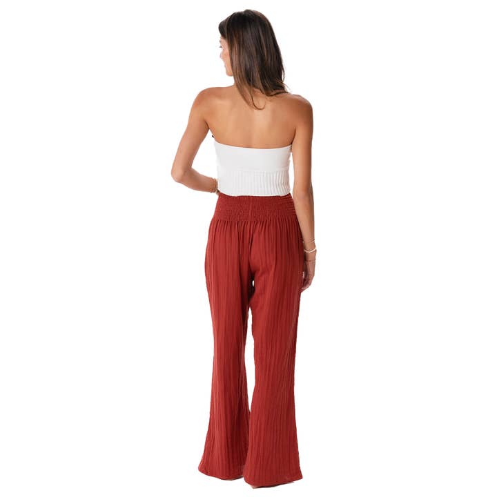 Lotus and Luna - Wholesale Pants - Women's - Seaside Spice Wide Leg Cotton Pants5