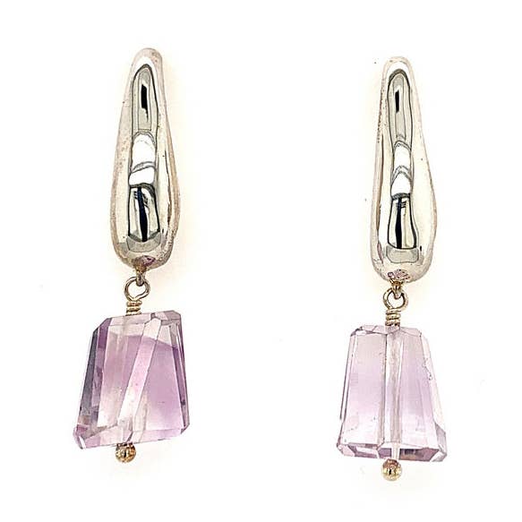 Lágrima de plata de ley, poste de cuarzo cortado en bruto multicolor para venta al por mayor de Ellen Hoffman Designs