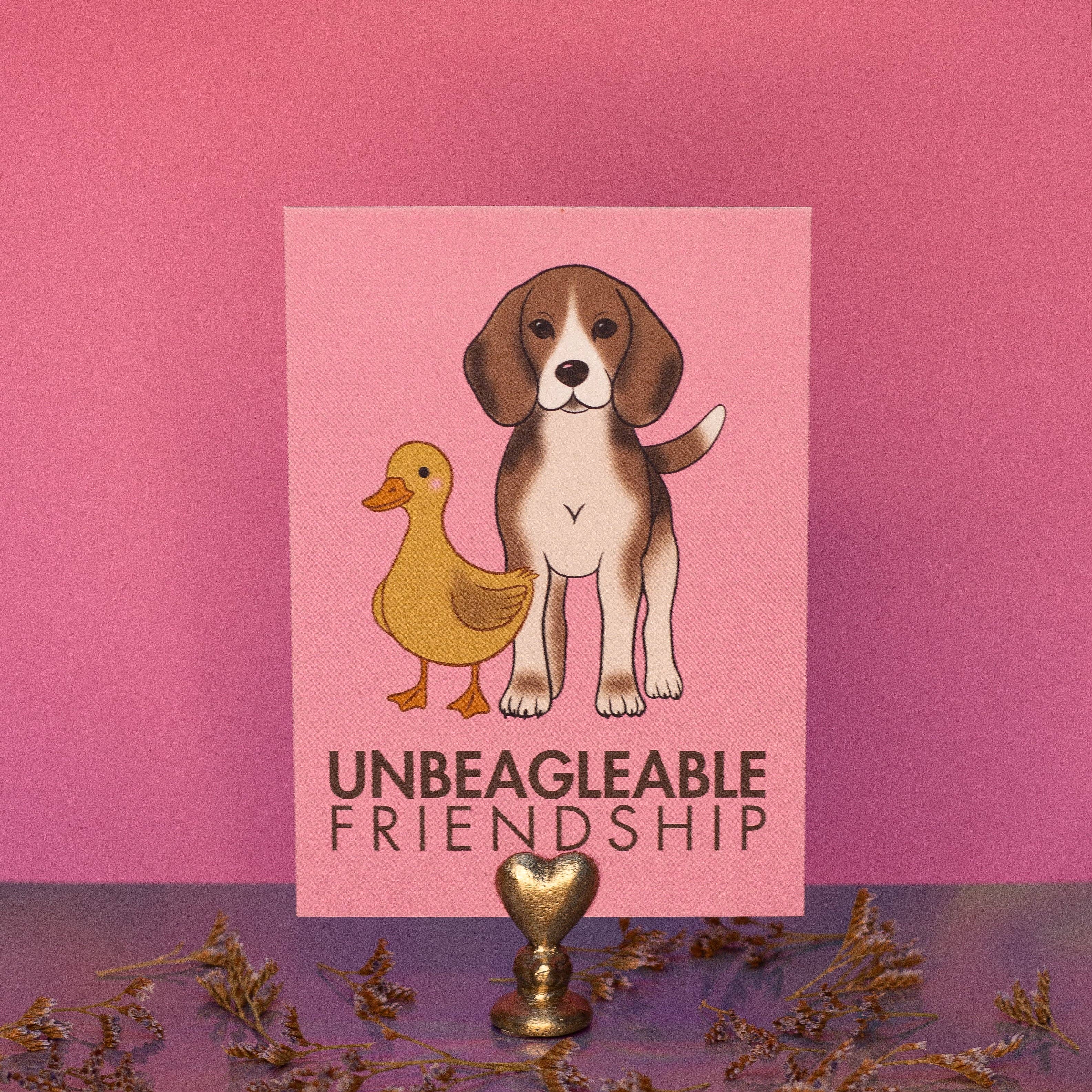 LOLLYPOPARTSTUDIO – Großhandel Grußkarten für den Alltag – Carte Beagle « Unbeagleable Freundschaft »2