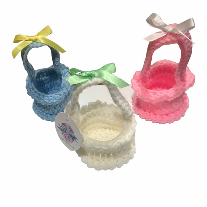 Small Crocheted basket to use as a party favor for wholesale by KnotJustCrocheted