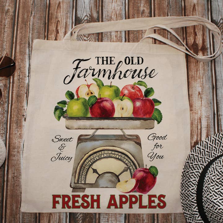 Fresh Apples Canvas Tote Bag for wholesale by This Joyful Home