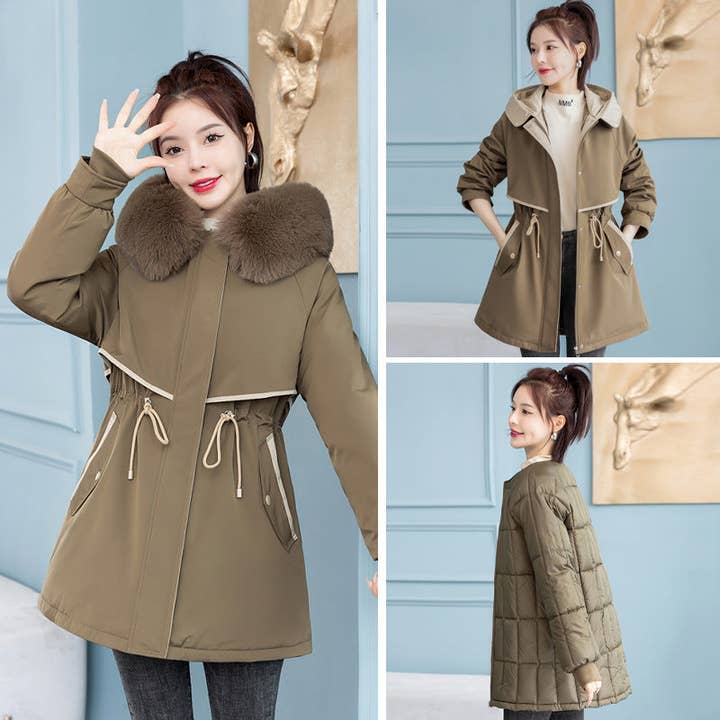 Marayn - Wholesale Parka - Women's - Chic 2025 Detachable Liner MidLength Winter Parka41