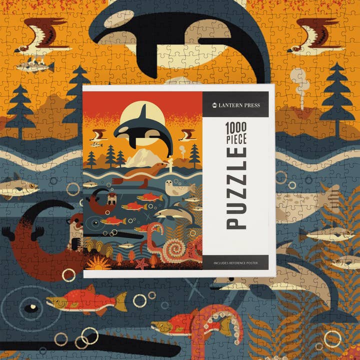 Lantern Press - Wholesale Puzzle - Adult - 1000 PIECE PUZZLE Marine Animals, Geometric6