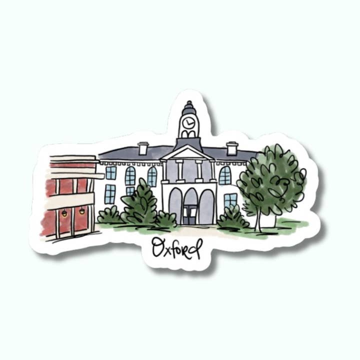 Oxford, Mississippi klistermärke | Dekorativa klistermärken | Stadsbild för wholesale av Anna Whitham Co.