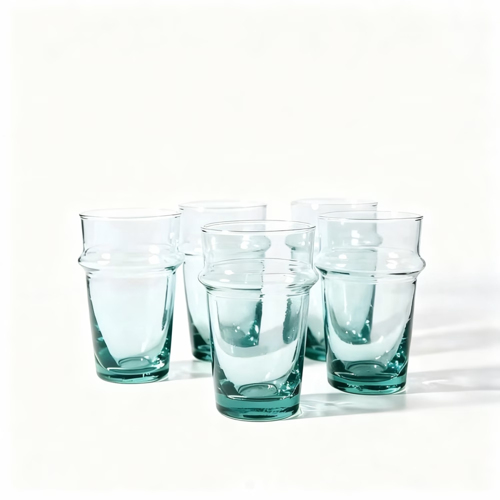 High crafty - Wholesale Drinking Glass/Cup - Authentic Moroccan Beldi Tea Glasses – Set of 6 Handblown Gl5