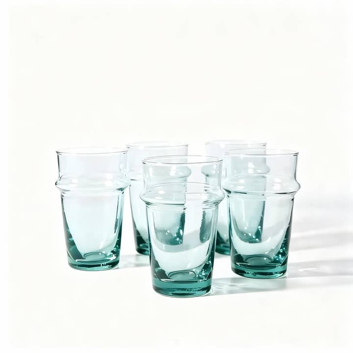 High crafty - Wholesale Drinking Glass/Cup - Authentic Moroccan Beldi Tea Glasses – Set of 6 Handblown Gl5