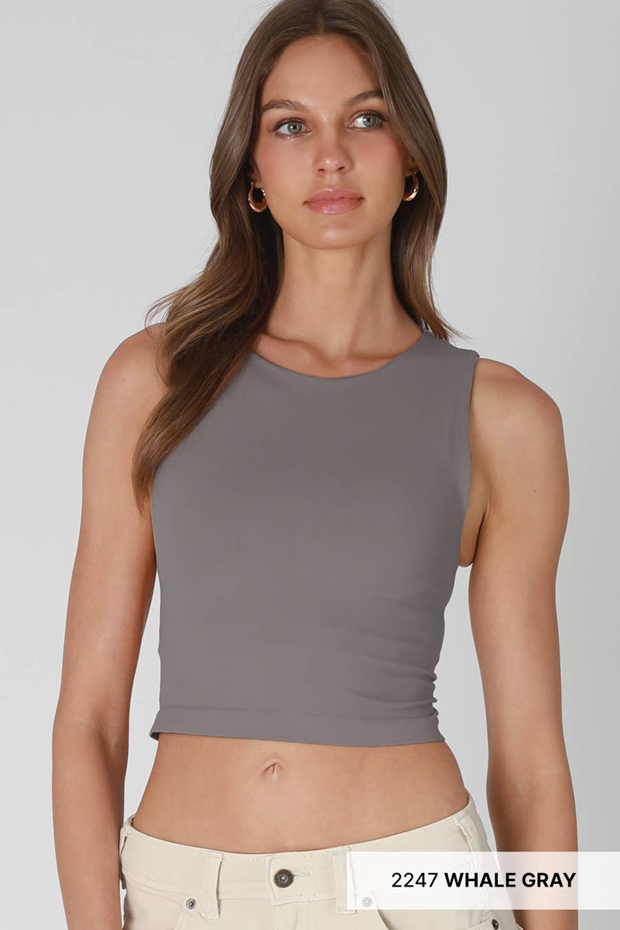 NIKIBIKI - Wholesale Knit Top - Women's - NS8370 - Clean Line Crew Neck Crop Top3