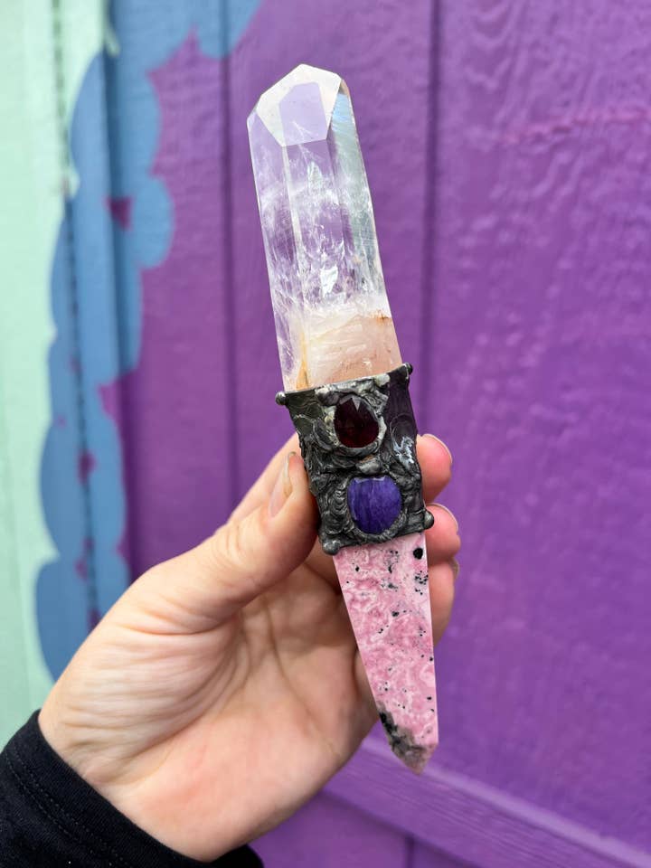 Rodokrosit- och lemurisk kvartsstav andligt energiverktyg för wholesale av Aurafy