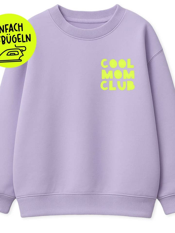 Flock Patch - cool mom club *iron-on* for wholesale by Paul und Clara