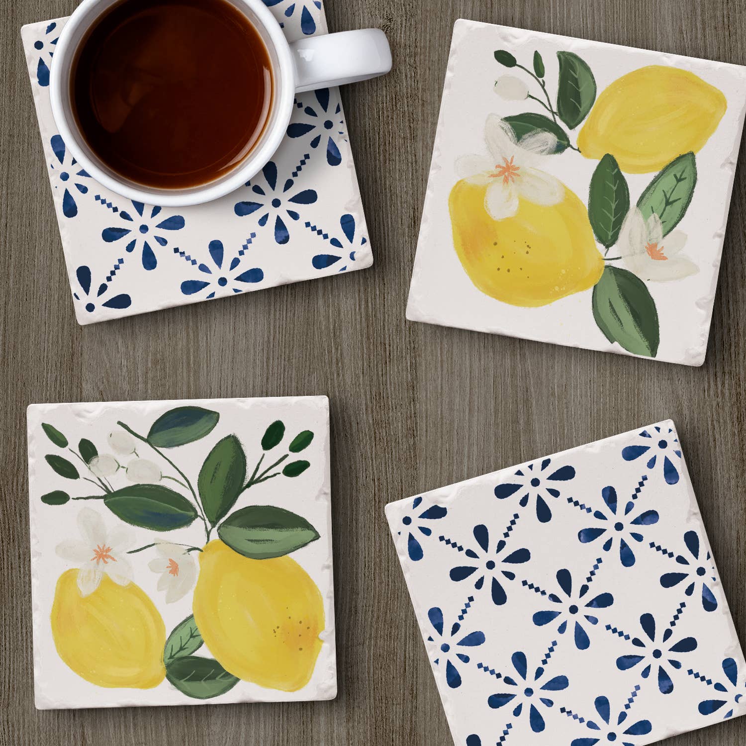 CounterArt/Highland Home/Thirstystone/CoasterStone - Vendita all'ingrosso Sottobicchiere - Set di 4 sottobicchieri con immagini assortite «Sorrento Limone»5