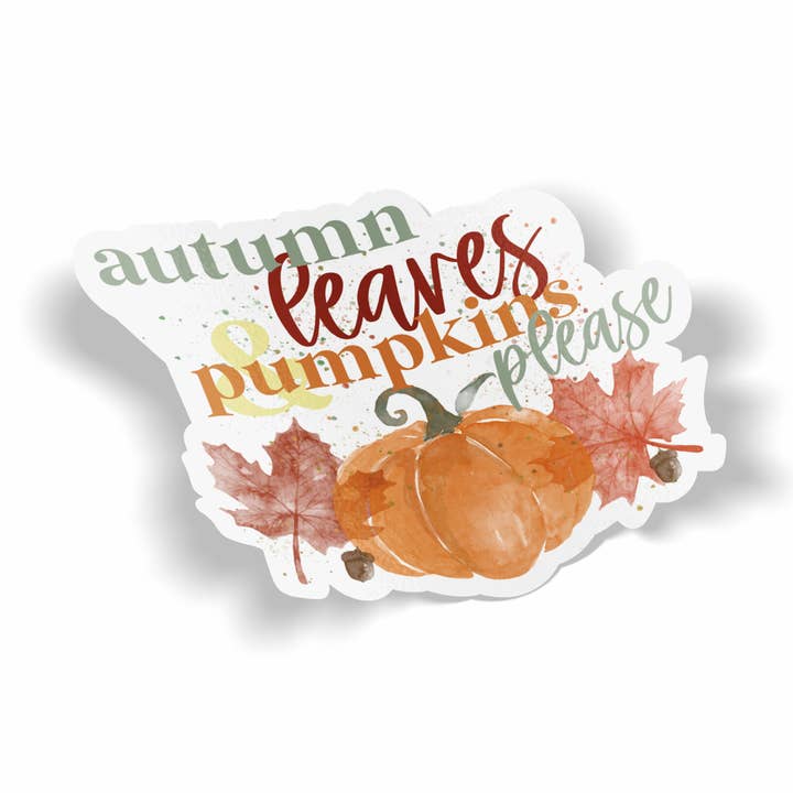 Autocollant Feuilles d'automne et citrouille pour la vente par JE Creates