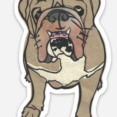 Bulldog Sticker for wholesale by Sara Delighted