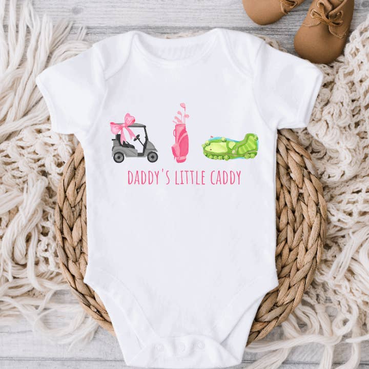 Daddy's Little Caddy Golf Babybody für Mädchen und Jungen für den Großhandel von AvaryMaeInspirations