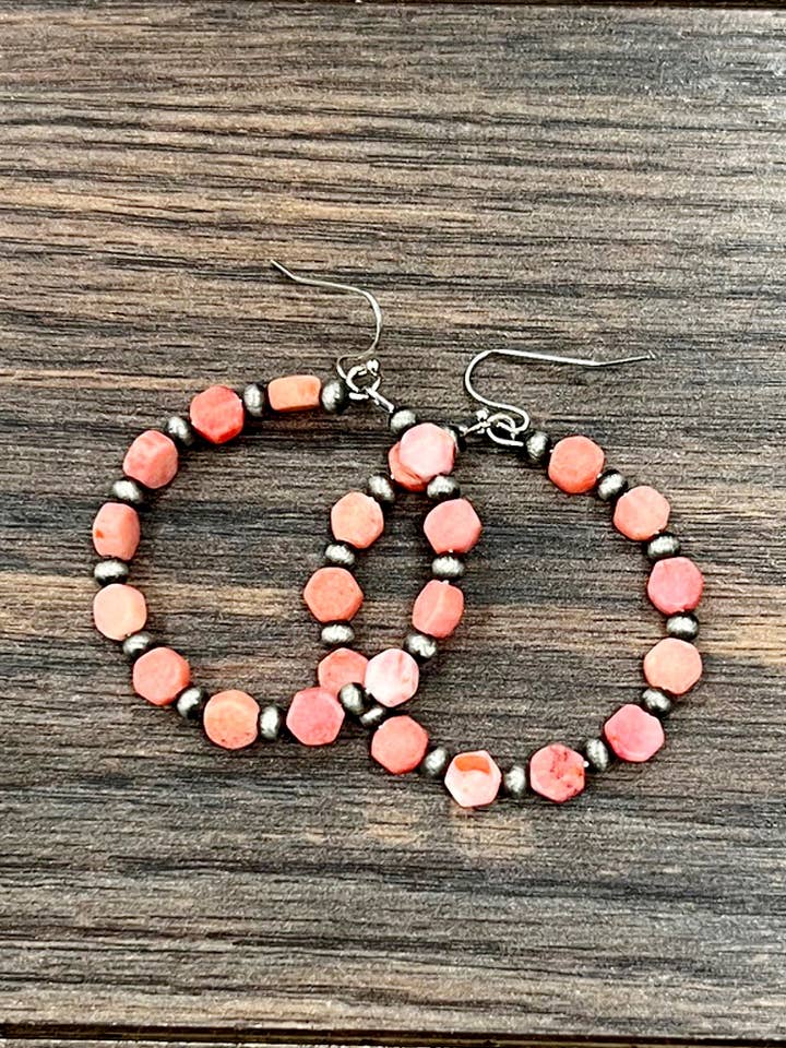 726322, Brincos de Argola com Pedras Preciosas Hexa de 45mm por atacado de ISAC Trading Inc