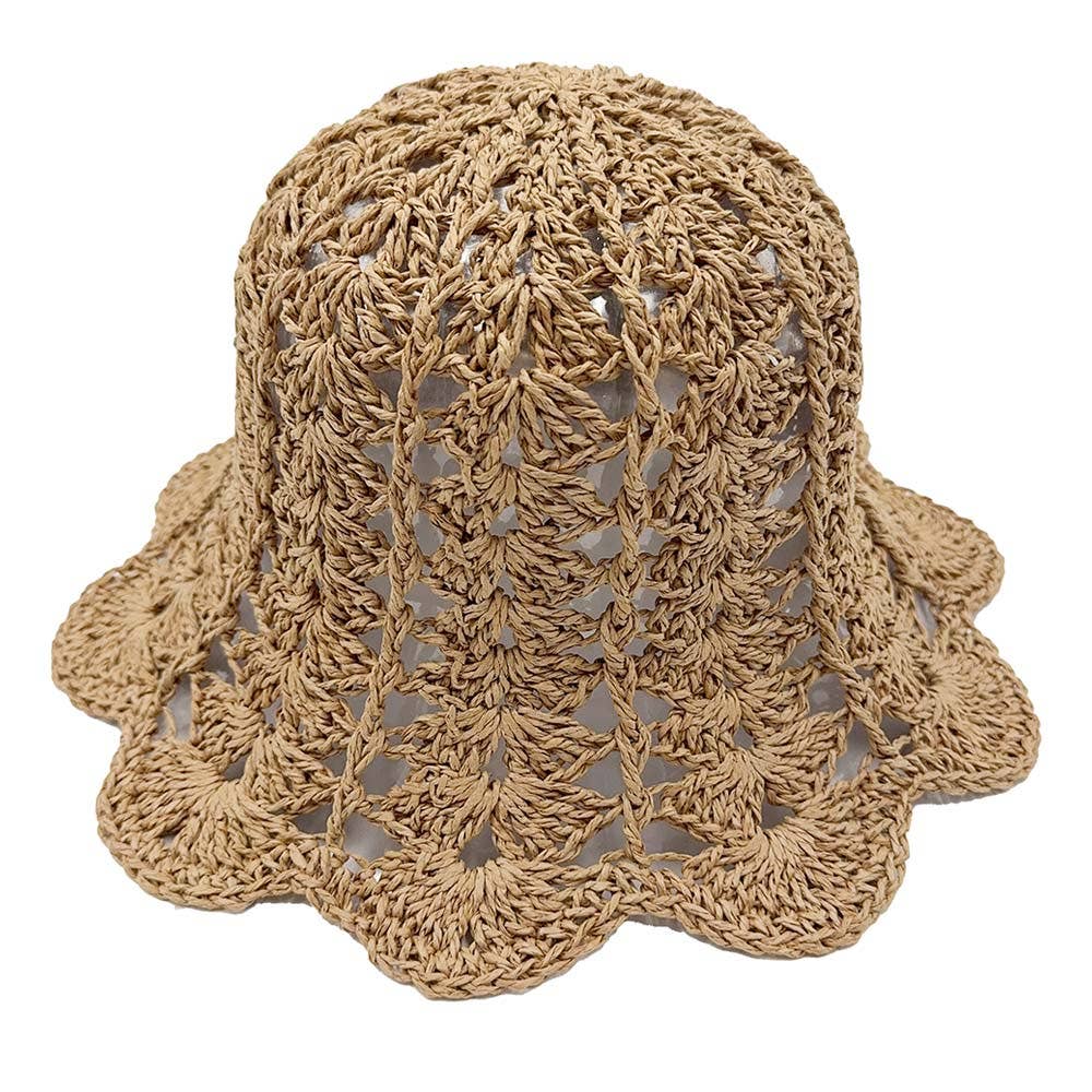 Sensibling Corp. - Wholesale Bucket Hat - Women's - Open Weave Straw Bucket Hat0