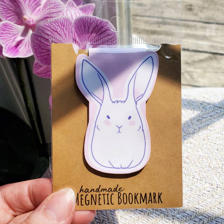 Witte konijn magnetische bladwijzer voor wholesale door Salt Birch